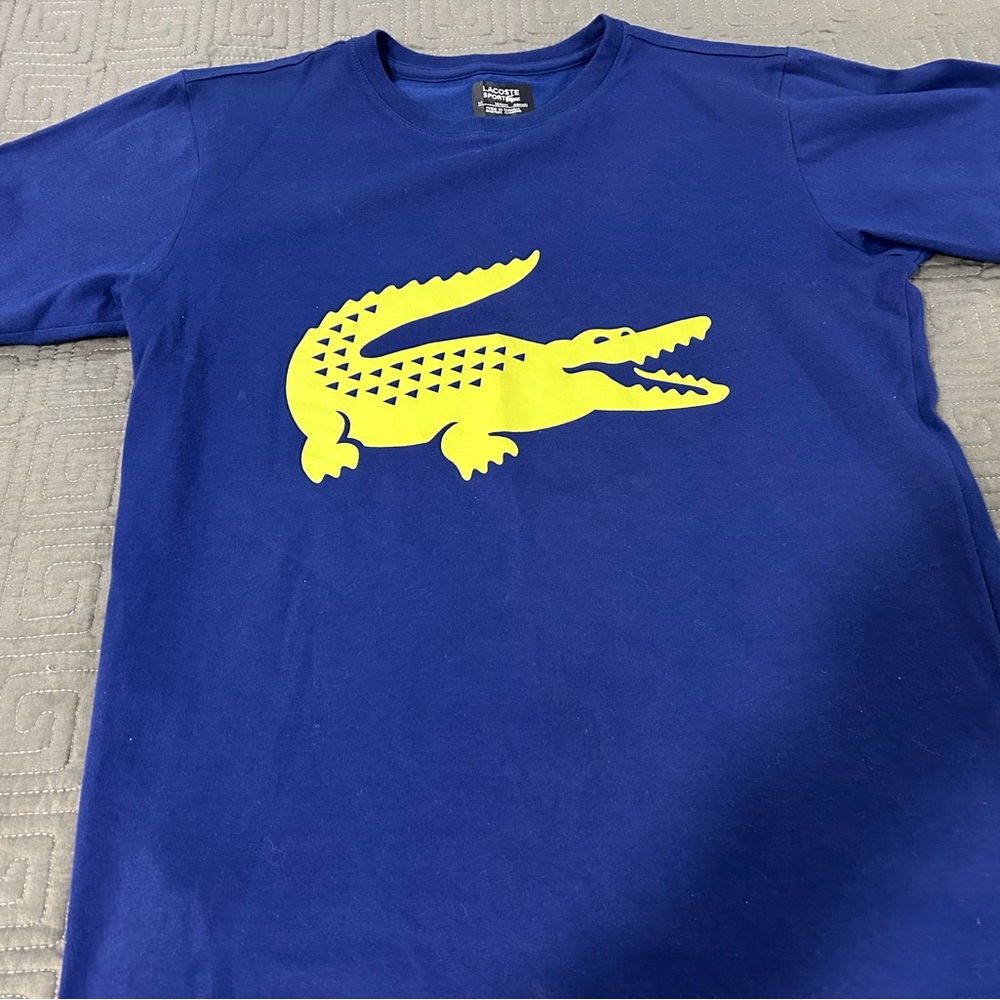 Lacoste Royal Blue Tee with Vibrant Yellow Logo (Boys)